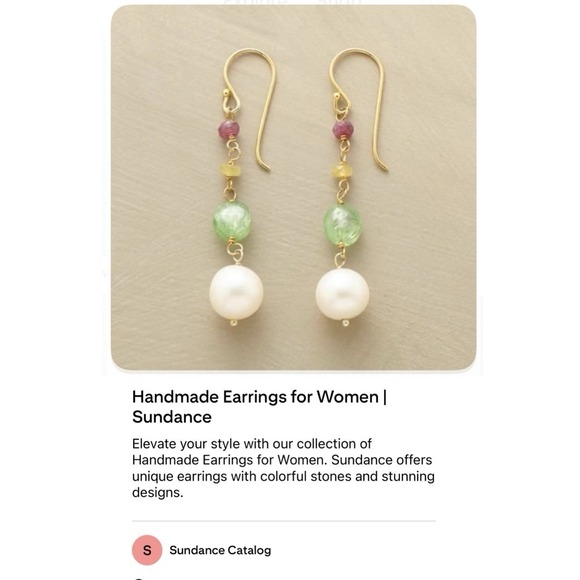 Sundance Catalog On A Cloud Gold Earrings Ruby Citrine Aventurine Pearl Dangle - Picture 2 of 8